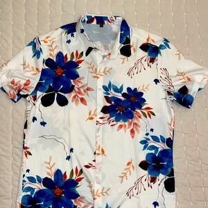 Men’s M Floral SS Button-Up Shirt